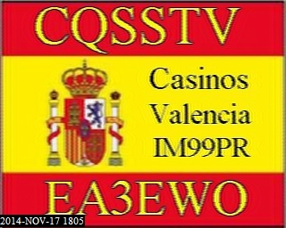 Original transmitted SSTV image from EA3EWO showing clear, undistorted content